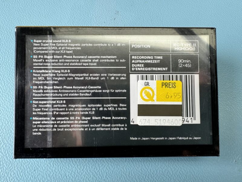 MAXELL XL II-S 90 Audio Kassette Superfine Epitaxial Cassette NEU/OVP "Cassette des Jahres" 1988 – Bild 2