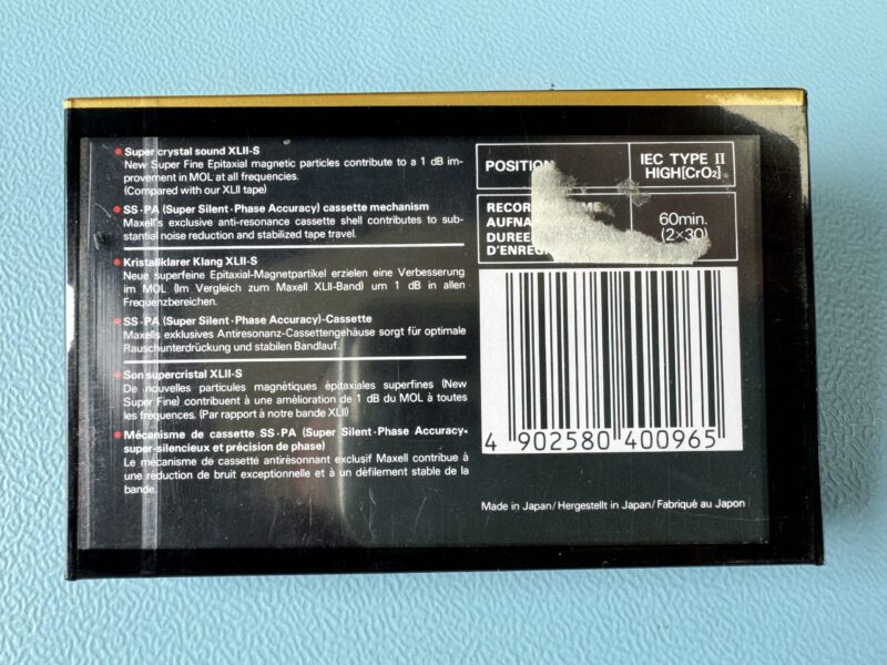 MAXELL XL II-S 60 Audio Kassette Superfine Epitaxial Cassette NEU/OVP "Cassette des Jahres" 1988 – Bild 1