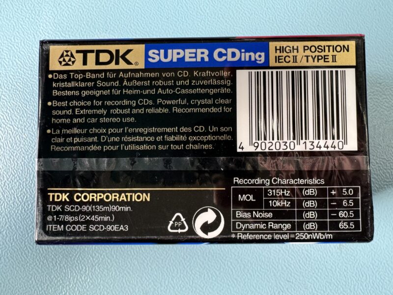 3er-Pack TDK SUPER CDing  90 MC Kassette Tape NEU und OVP – Bild 2
