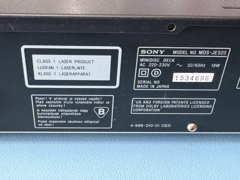 SONY MDS-JE520 mit originaler Fernbedienung – Bild 7