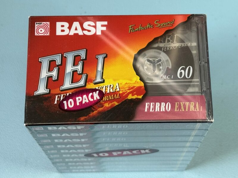10er-Pack BASF Ferro Extra I. C60. MC Kassette Tape. NEU und OVP. – Bild 1