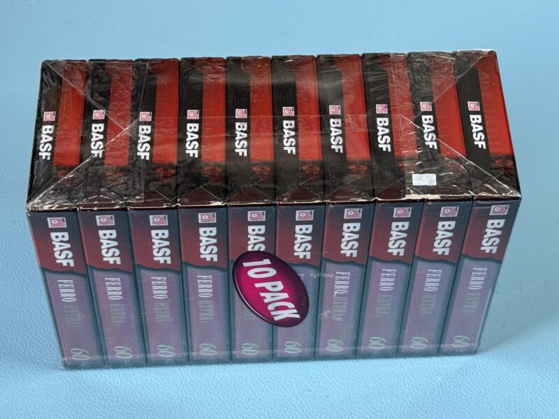 10er-Pack BASF Ferro Extra I. C60. MC Kassette Tape. NEU und OVP.