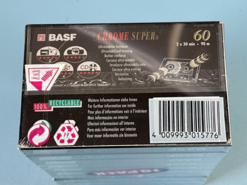 10er-Pack BASF Chrome Super II.  C60. MC Kassette Tape. NEU und OVP. – Bild 2
