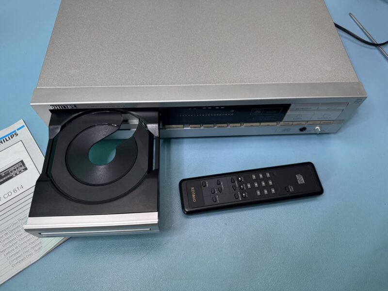 PHILIPS CD-Spieler CD 614 (Silber) mit Fernbedienung (1990) – Bild 1