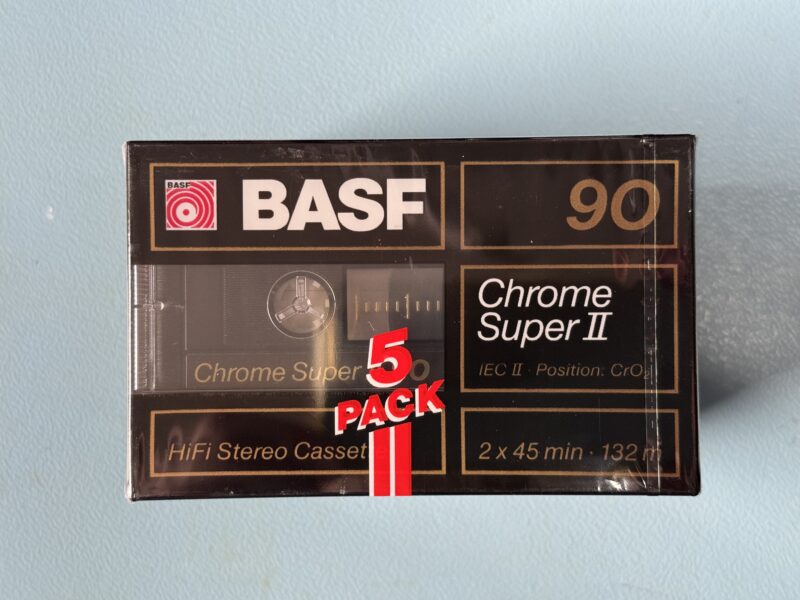 5er-Pack BASF Chrome Super II C90 MC Kassette Tape NEU und OVP – Bild 1