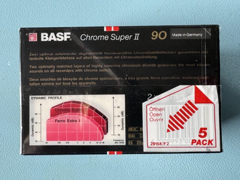 5er-Pack BASF Chrome Super II C90 MC Kassette Tape NEU und OVP – Bild 2
