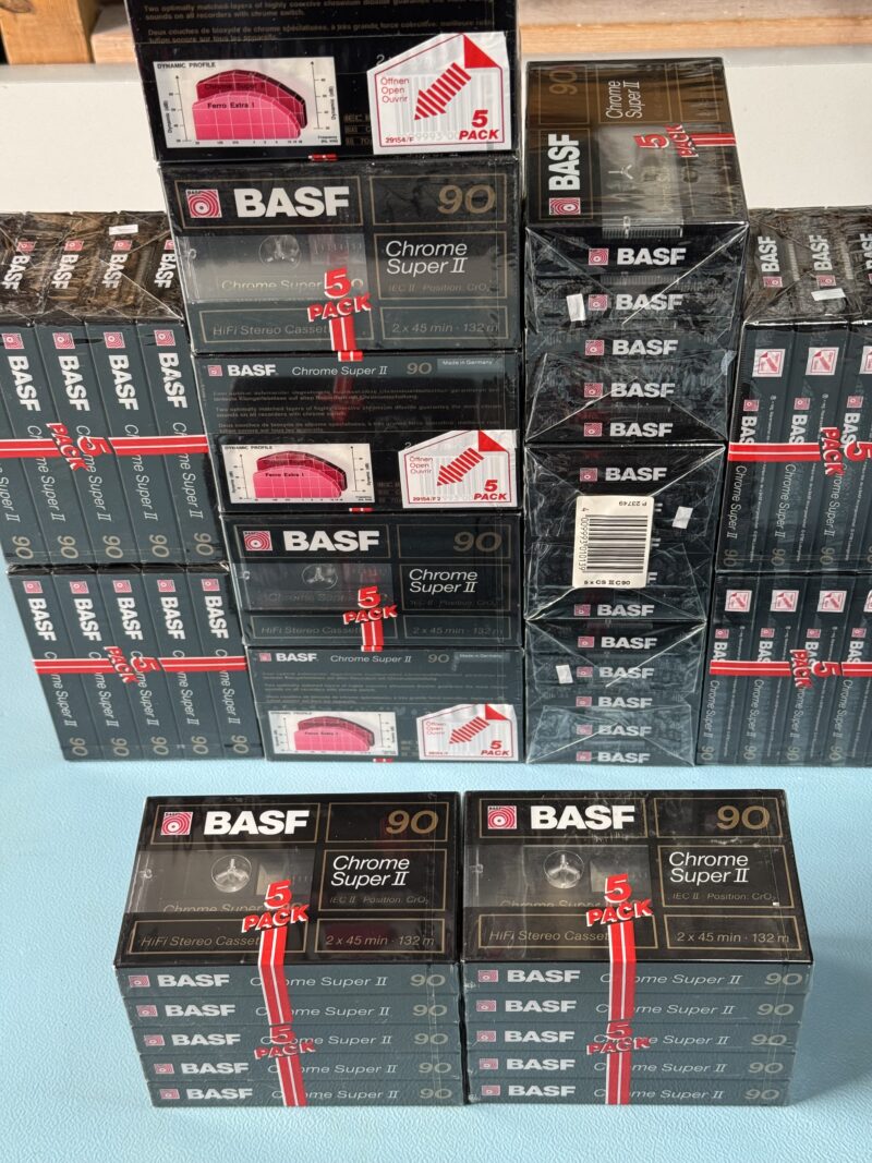 5er-Pack BASF Chrome Super II C90 MC Kassette Tape NEU und OVP – Bild 3