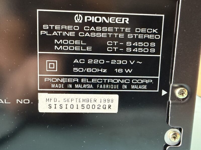 Pioneer CT-S450S - Tapedeck mit Dolby S – Bild 8