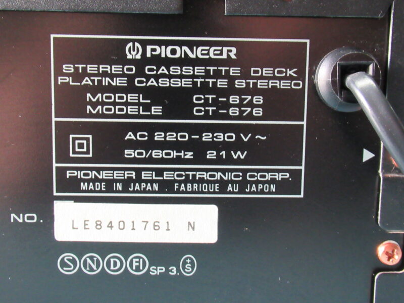 PIONEER CT-676 Kassettendeck mit Dolby B/C – Bild 9
