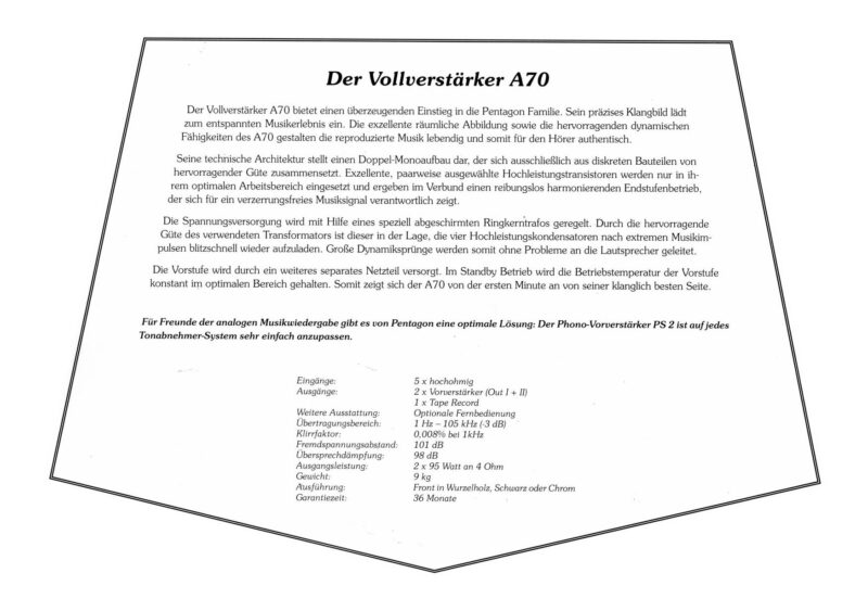 Vollverstärker Pentagon A-70 – Bild 7